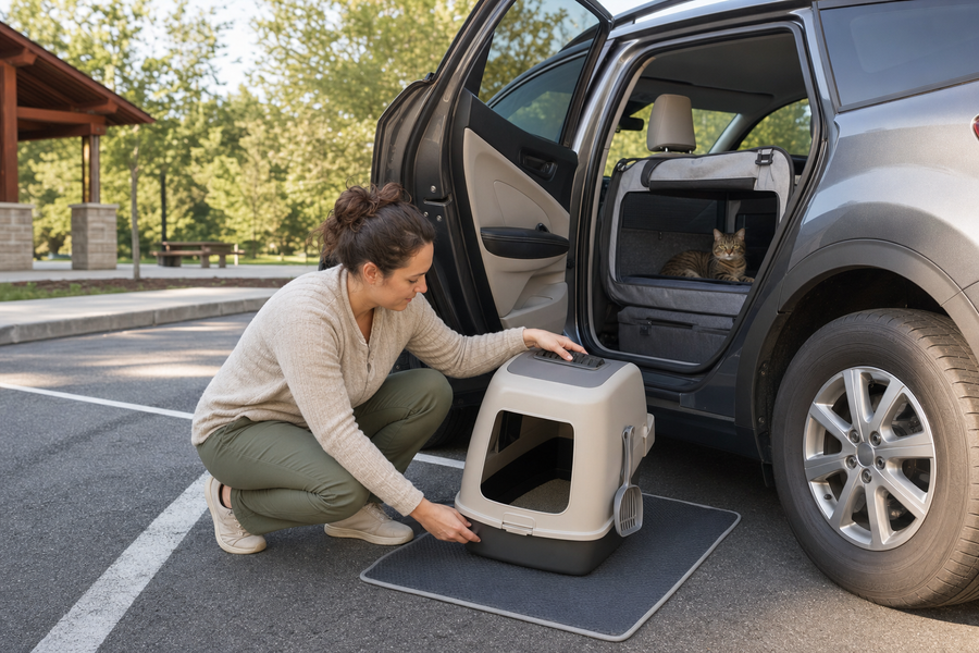 Cat Litter Breaks on Road Trips: A Cleaner, Calmer Routine