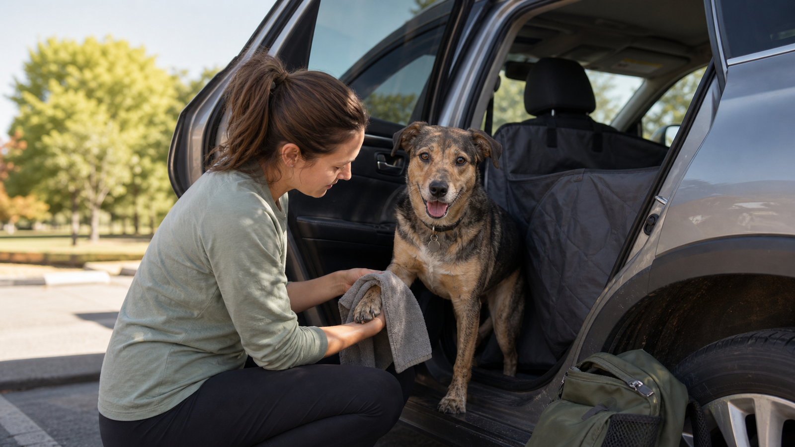 How to Clean Up After a Muddy Dog Park Trip Before the Ride Home