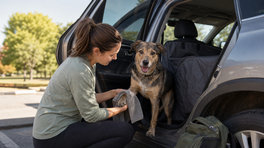 How to Clean Up After a Muddy Dog Park Trip Before the Ride Home
