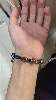 Midnight Orbit Ceramic Bead Bracelet