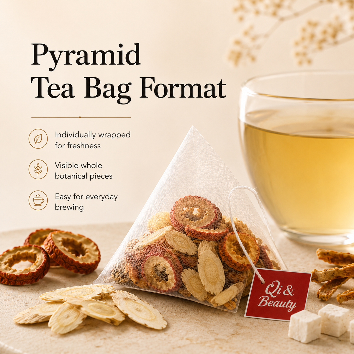 Astragalus Poria Hawthorn Tangerine Peel Herbal Tea Bags