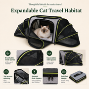 Expandable cat carrier included soft mat and shoulder strap