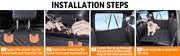 Four-step installation guide for the truck dog backseat extender