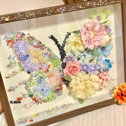Pastel DIY crystal butterfly and flower shadow box kit
