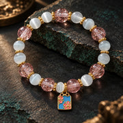 First Bloom bracelet blush and opalescent bead detail