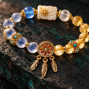 Good Dreams bracelet woven medallion close-up