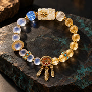 Good Dreams bracelet blue and gold bead detail