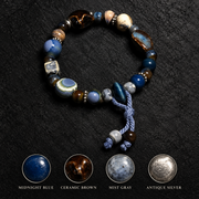 Midnight Orbit Ceramic Bead Bracelet