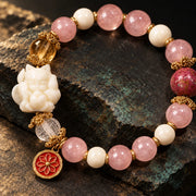 Rose Dawn bracelet blush bead and rosette detail